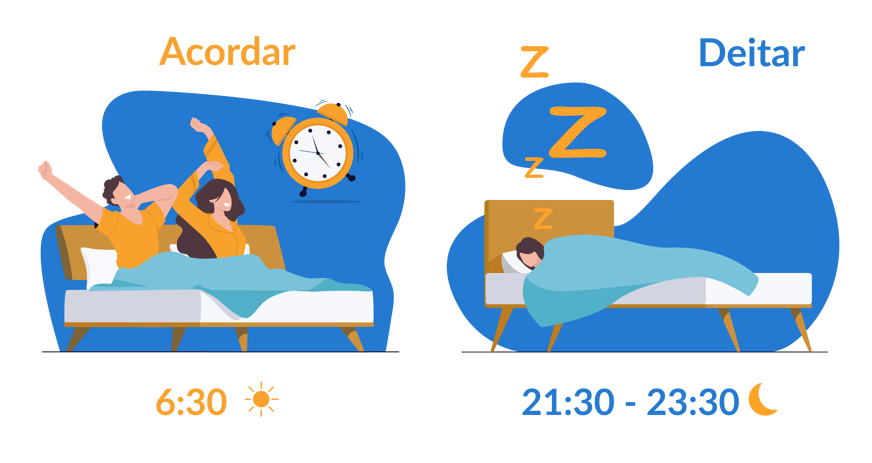 definir uma rotina fixa de acordar e deitar